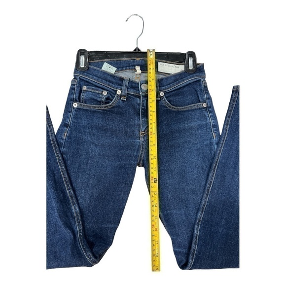 RAG & BONE Heritage Indigo Denim High-Rise Slim Fit Ankle Skinny Jeans size 24 - Picture 9 of 13